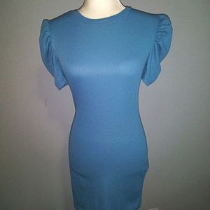 Blue Dress with Ruffle